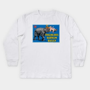 Ringling Bros. and Barnum and Bailey Elephant USA Vintage Poster Kids Long Sleeve T-Shirt